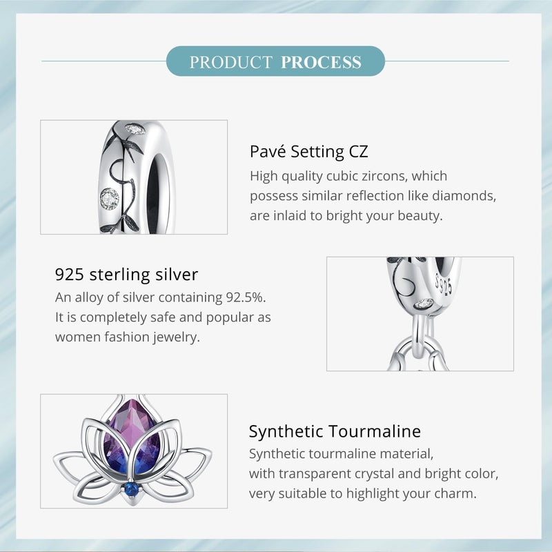 VOROCO Store Charm 925 Sterling Silver Bracelet Necklace Pendant Bead Charms Jewelry Gift for Women Mother Daughter Grandma Family Friends - Image 5